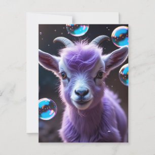 Carte postale de chèvre pourpre