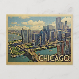 Carte postale de Chicago Vintage voyage Illinois