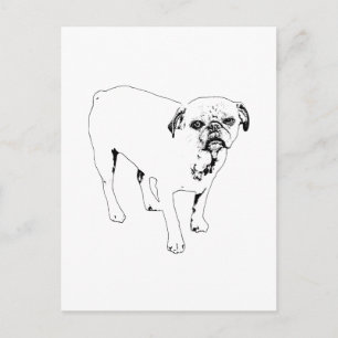 Carte postale de chien aux contours lumineux pour