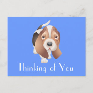 Carte postale de chien Basset Hound chiot « Je pen