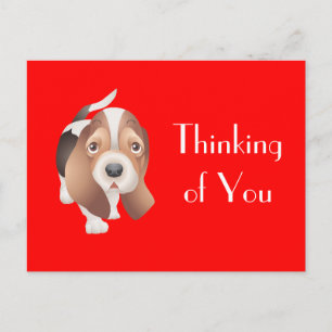 Carte postale de chien Basset Hound chiot « Je pen