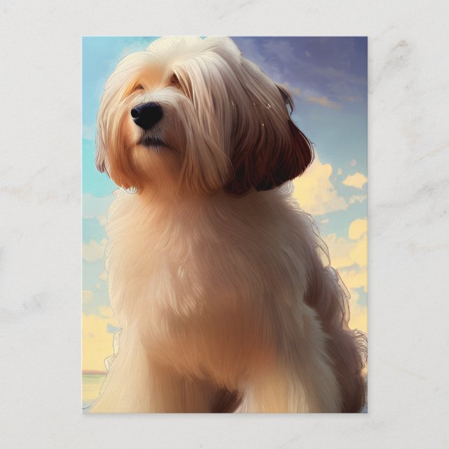 Carte postale de chien chiot Havanais mignon (Devant)