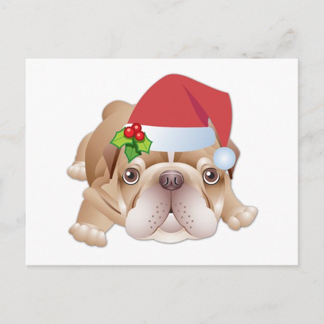 Carte postale de chien de Noël (Devant)