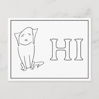 Carte postale de chien décontracté disant bonjour