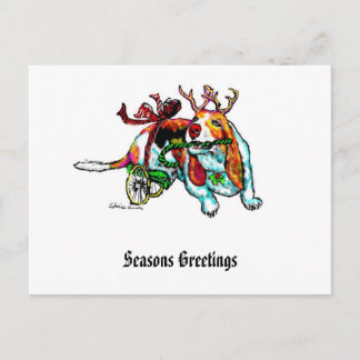 Carte postale de chien d'incapacité de Noël