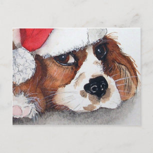 Carte postale de chiot de Noël.
