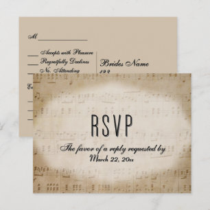 Carte postale de choix de dîner RSVP de partitions