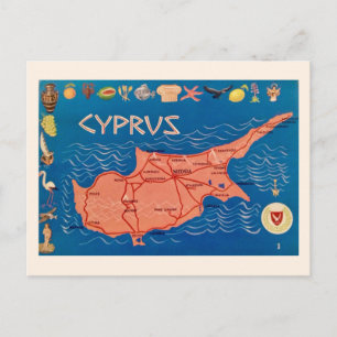 Carte postale de Chypre colorée