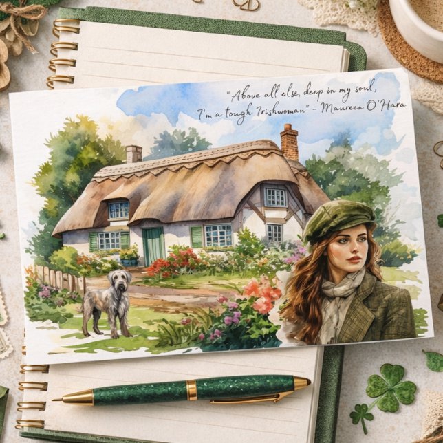 Carte postale de citation de femme irlandaise cour (Créateur téléchargé)