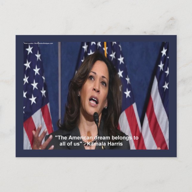 Carte postale de citation de Kamala Harris & Rêve  (Devant)