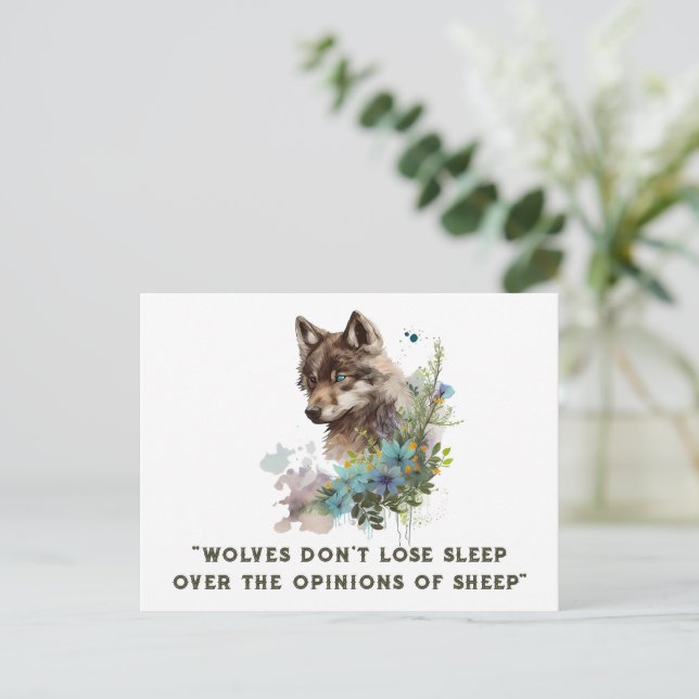 Carte postale de citation de loup (Debout devant)