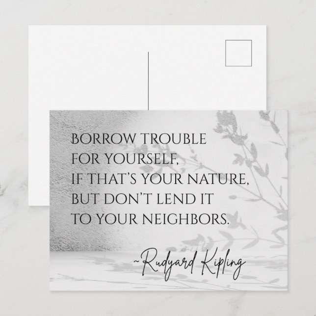 Carte postale de citation de Rudyard Kipling  (Devant / Derrière)