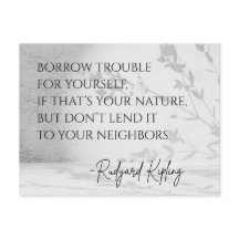 Carte postale de citation de Rudyard Kipling