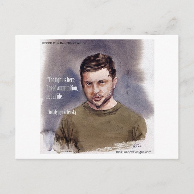 Carte postale de citation de Vladimir Zelensky & m (Devant)