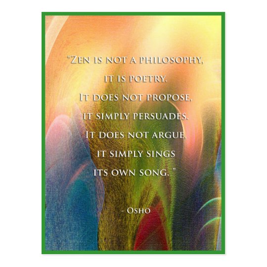 Carte Postale De Citation De Zen D Osho Zazzle Fr