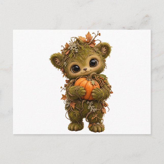 Carte postale de citrouille d'ours de mousse migno (Devant)