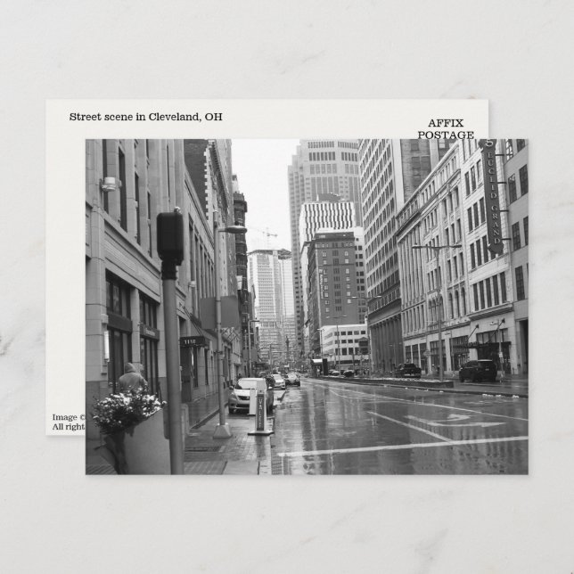 Carte postale de Cleveland, OH Downtown Scene (Devant / Derrière)