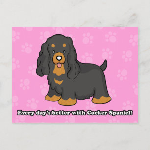 Carte postale de Cocker Carton mignon Spaniel