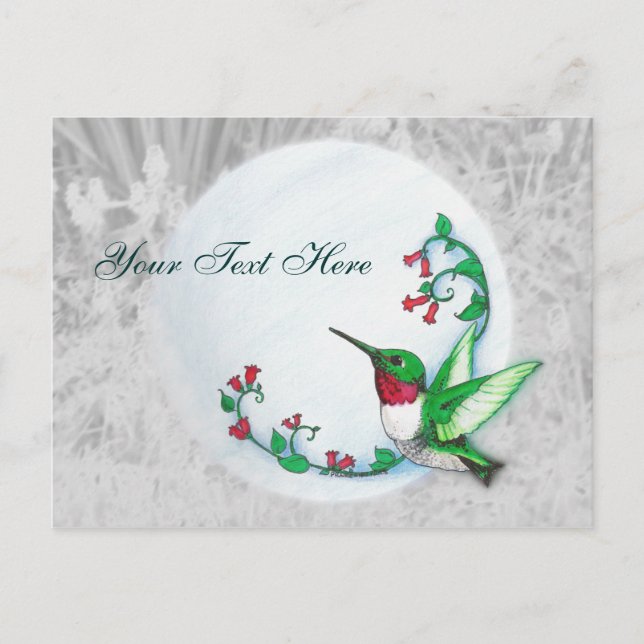 Carte postale de colibri à gorge rubis (Devant)