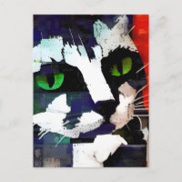 Carte postale de collage de chat