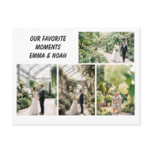 Carte postale de collage de photos de mariage mode