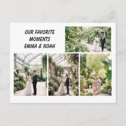 Carte postale de collage de photos de mariage mode