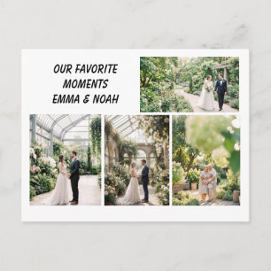 Carte postale de collage de photos de mariage mode