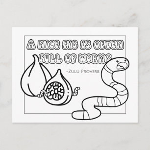 Carte postale de coloriage de Zulu Proverbe