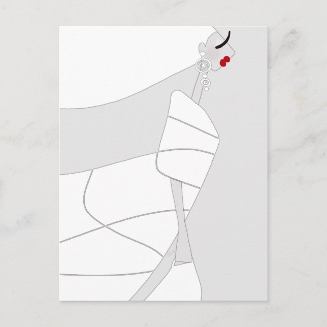 Carte postale de coloriage Glam Style Moderne Miss (Devant)