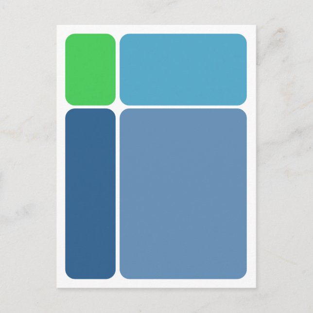 Carte postale de conception abstraite de blocs (Devant)