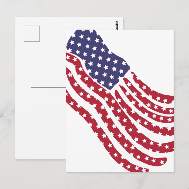 Carte postale de conception de drapeau bleu blanc  (Devant / Derrière)