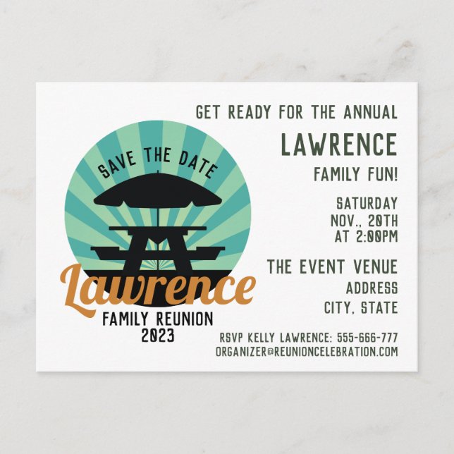 Carte postale de conception de réunion de famille (Devant)