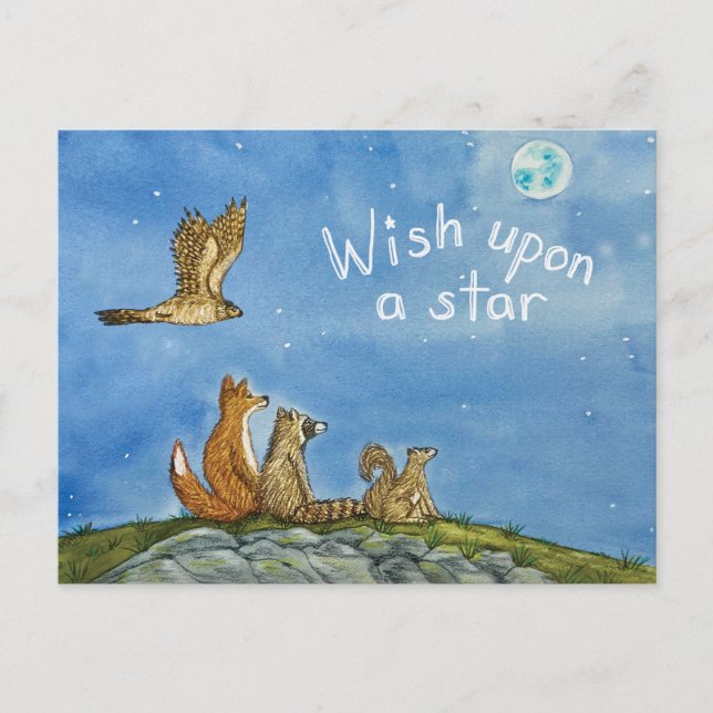 Carte postale de contemplation des étoiles des ami (Devant)