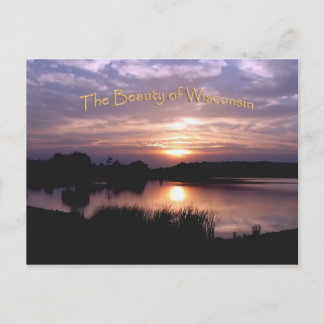 Carte postale de coucher de soleil dans le Wiscons