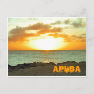 Carte postale de coucher du soleil d'Aruba
