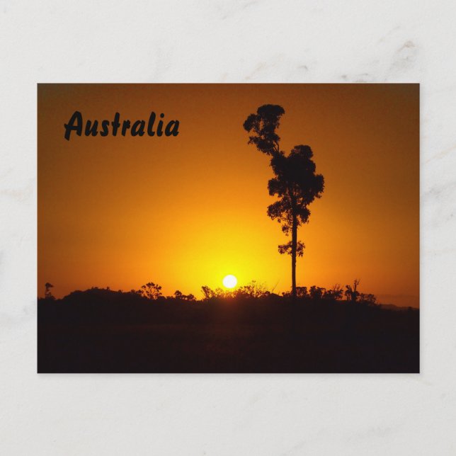 Carte postale de coucher du soleil d'Australien à (Devant)