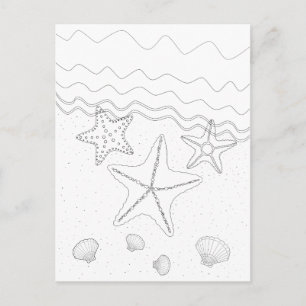 Carte postale de couleur adulte Starfish