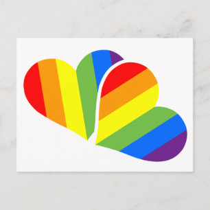 Carte postale de couple fierté arc-en-ciel