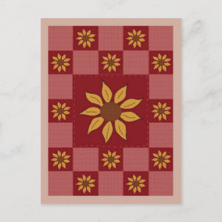 Carte postale de courtepointe de tournesol
