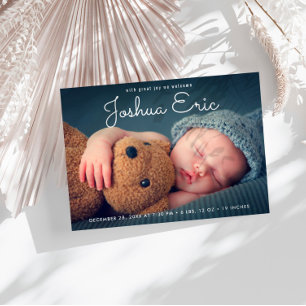 Carte postale de couverture photo faire-part de na