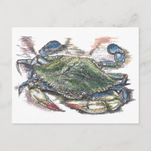 Carte postale de crabe bleu
