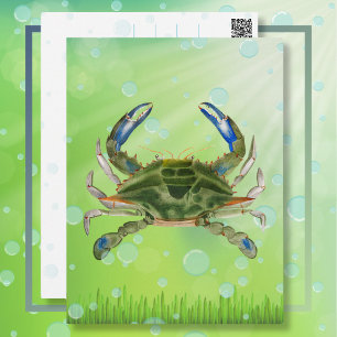Carte postale de crabe flottant sur l'océan
