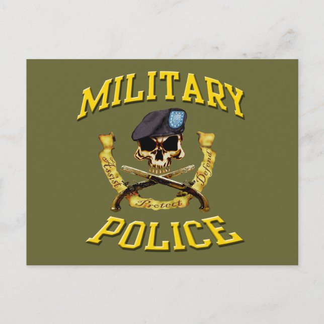 Carte postale de crâne de la police militaire (Devant)