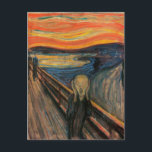 Carte postale de cri<br><div class="desc">Le cri de la carte postale Edvard Munch

 The Scream est le titre de peintures et d'estampes expressionnistes d'une série de l'artiste norvégien Edvard Munch,  montrant une figure agonisée contre un ciel rouge sang.</div>