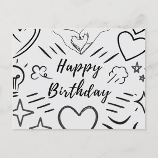 Carte postale de croquis d'anniversaire d'amour
