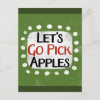 Carte postale de cueillette de pommes