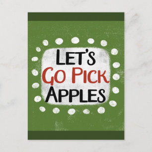 Carte postale de cueillette de pommes