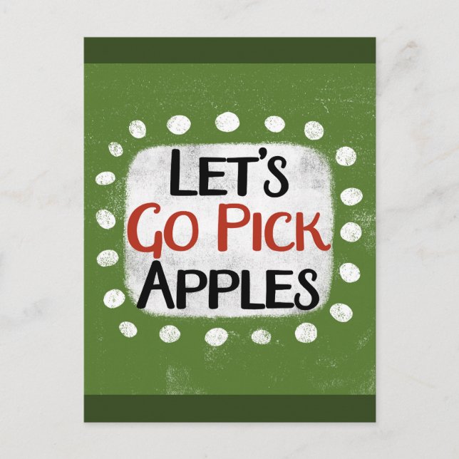 Carte postale de cueillette de pommes (Devant)