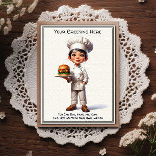 Carte postale de cuisine / chef personnalisable po