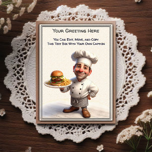 Carte postale de cuisine / chef personnalisable po